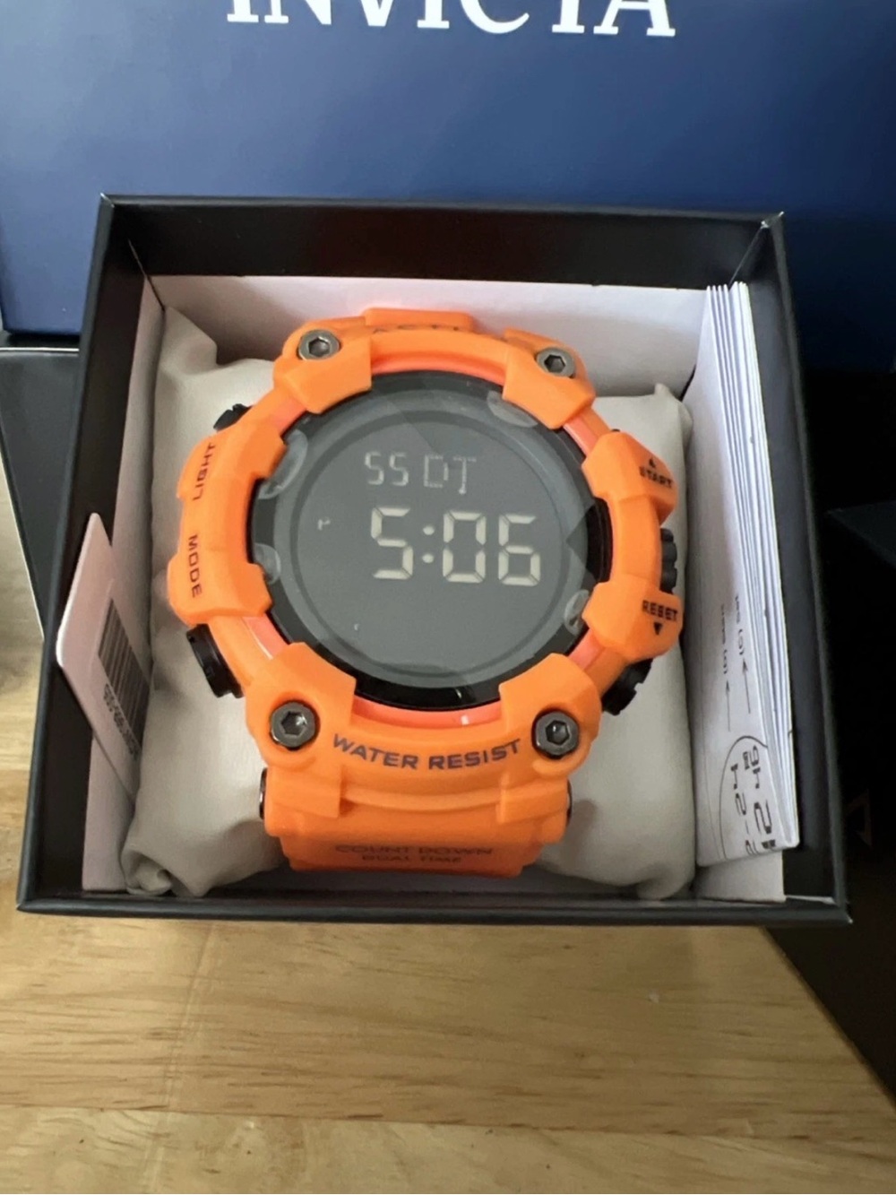 Invicta Orange Digital Sport Watch with Black Dial